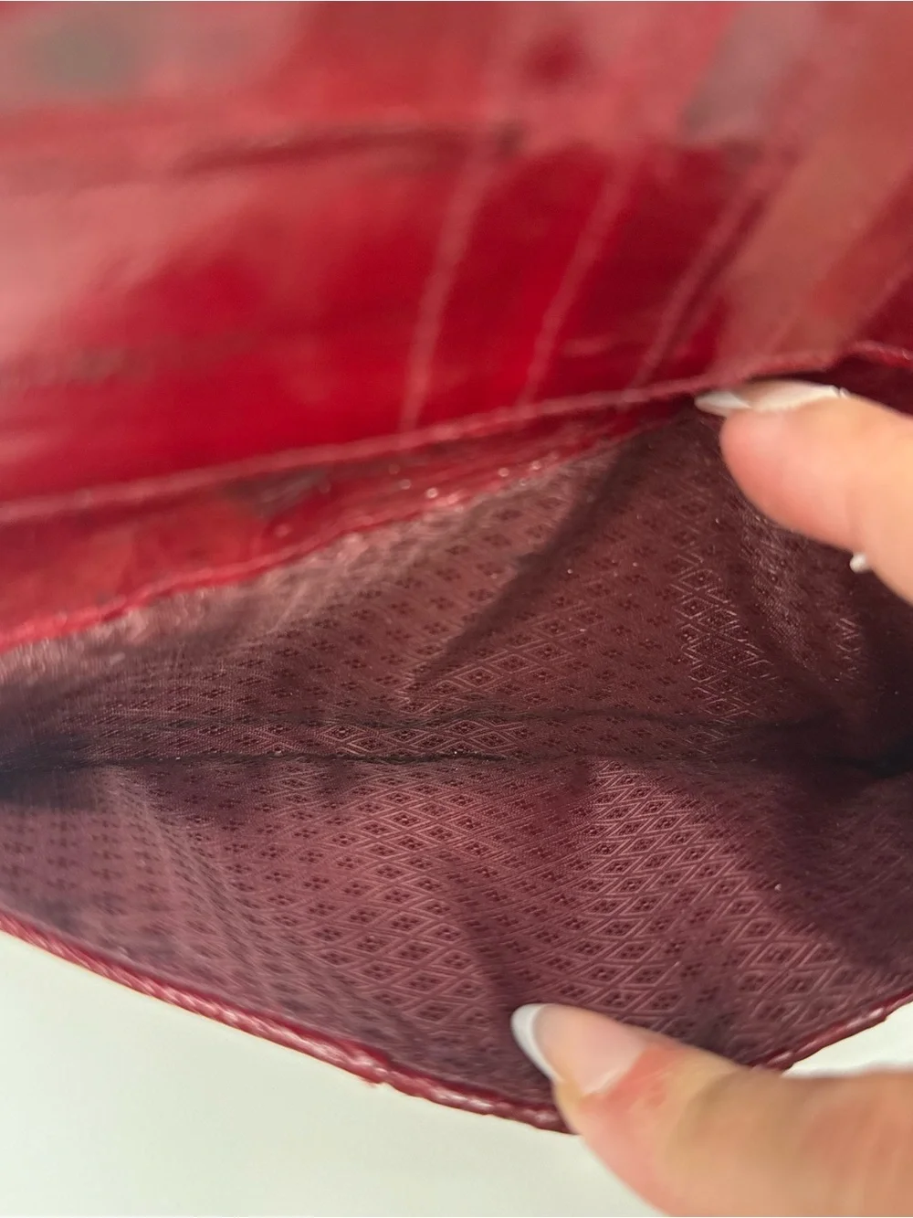 Lee Sands Red Eel Skin Vintage Wallet Korea